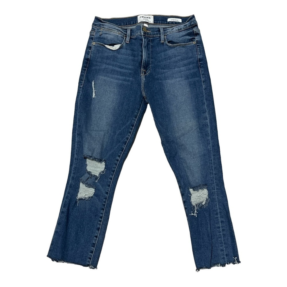 Frame Le High Skinny Cropped Navy Yard Skinny Jeans Size 28